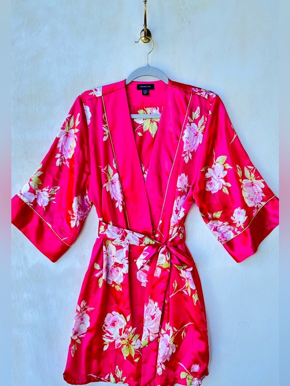 *JONES NEW YORK* FUCHSIA FLORAL KIMONO ROBE* SIZE SM/MED*